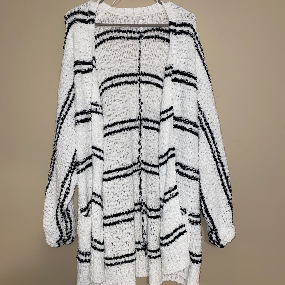 White stripped cardigan!